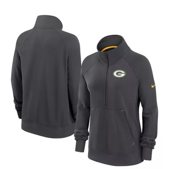 NFL Nike Dri-fit Greenbay Packers Quarter Zip Women’s Gray Sweatshirt M - Picture 1 of 10